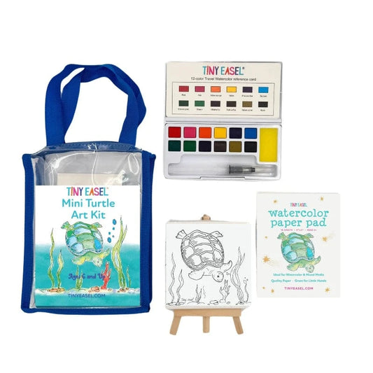 Tiny Easel Coloring & Painting Kits Mini Art Kit: Turtle