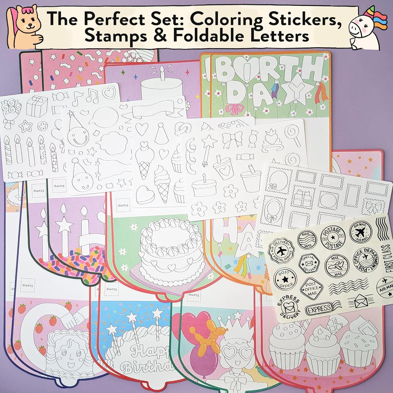 Together Art Art & Craft Activity Kits Happy Birthday Design & Coloring Postcard Box