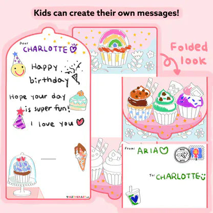 Together Art Art & Craft Activity Kits Happy Birthday Design & Coloring Postcard Box
