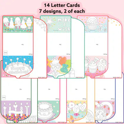 Together Art Art & Craft Activity Kits Happy Birthday Design & Coloring Postcard Box