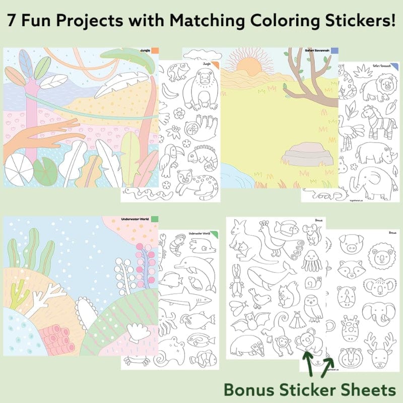 Together Art Sticker Activity Sets Animal Adventure Storytelling Sticker Box