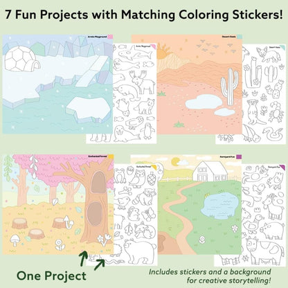 Together Art Sticker Activity Sets Animal Adventure Storytelling Sticker Box