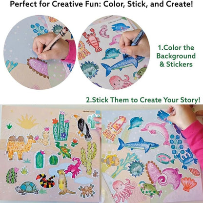 Together Art Sticker Activity Sets Animal Adventure Storytelling Sticker Box