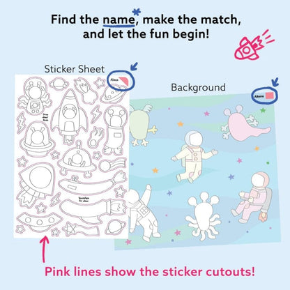 Together Art Sticker Activity Sets Outer Space Storytelling Sticker Box
