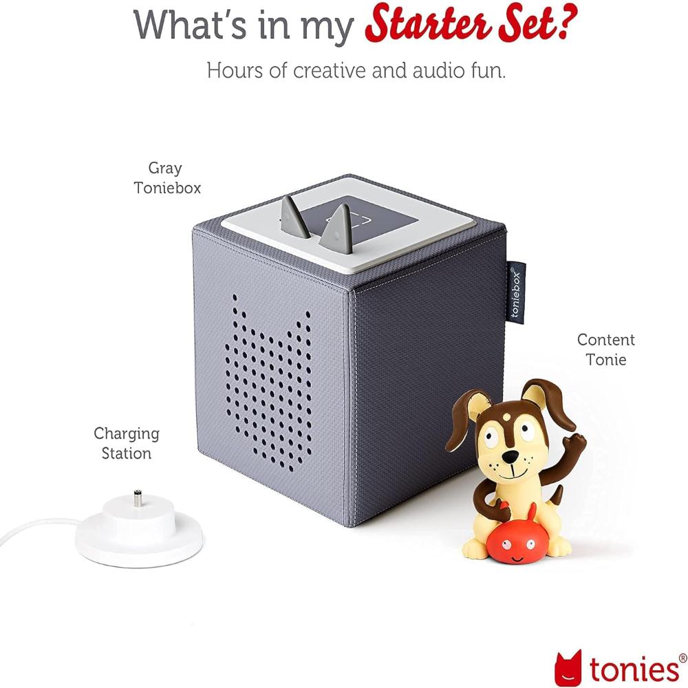 Tonies Toniebox Starter Sets Default Toniebox Starter Set - Grey with Playtime Puppy Tonie