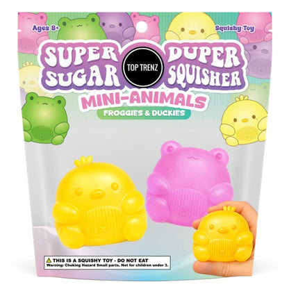 Top Trenz Fidget Toys Sugar Squisher - Mini Duck & Frog 2 Pack (Assorted Styles)
