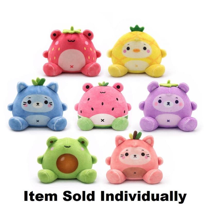 Top Trenz Fidget Toys Super Duper Sugar Squisher - Plush Fruit Frenzy (Assorted Styles)