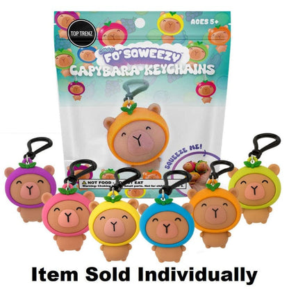 Top Trenz Keychains Fo Sqweezy Capybara Keychains (Assorted Colors)