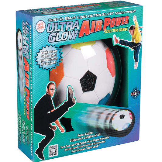 Toysmith Physical Play Games Ultra Glow Air Power Soccer Disk