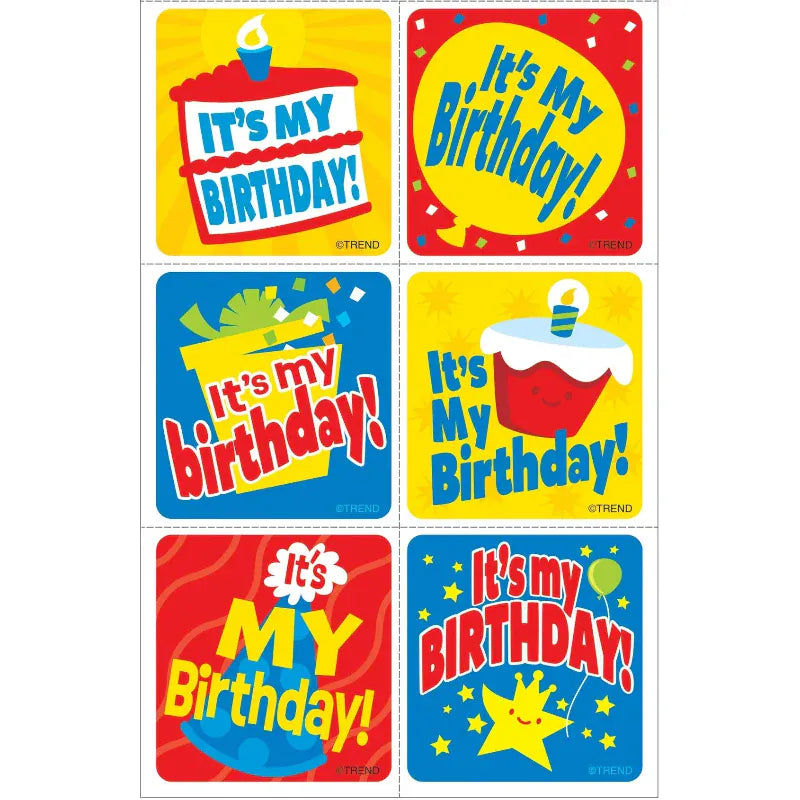 Trend Enterprises Stickers It's My Birthday Tear & Share Stickers