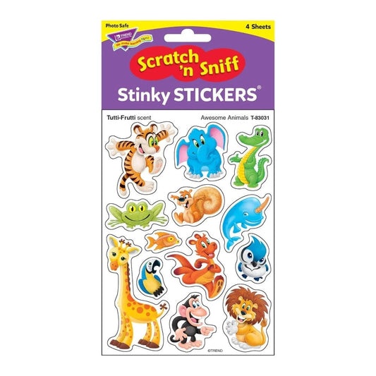 Trend Scented Stickers Default Scratch n' Sniff Stickers - Awesome Animals (Tutti Frutti)