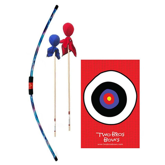 Two Bros Bows Bow & Arrow Sets Blue Tie-Dye Bow Set with 2 Arrows and Bulls Eye