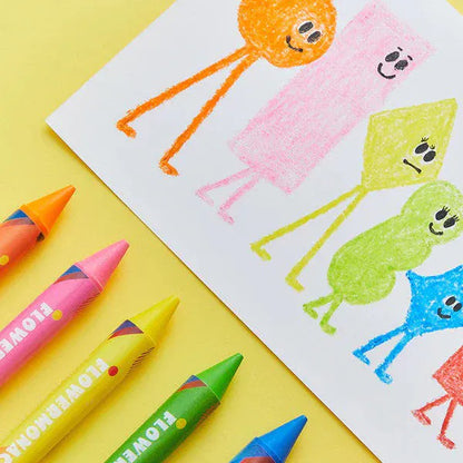 Uniche Markers, Pens, Brushes & Crayons Flower Monaco Palm Crayons 12 Colors