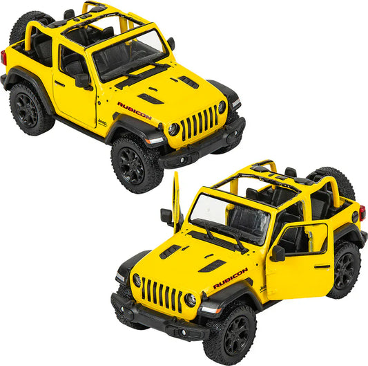 US Toy Co. Pullback Vehicles Die Cast 2018 Jeep Wrangler Open Top Pullback (Assorted Colors)