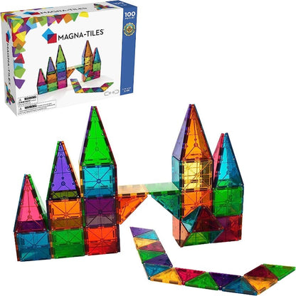Valtech Magnetic Building Sets Magna-Tiles: Clear Colors 100 Piece Set