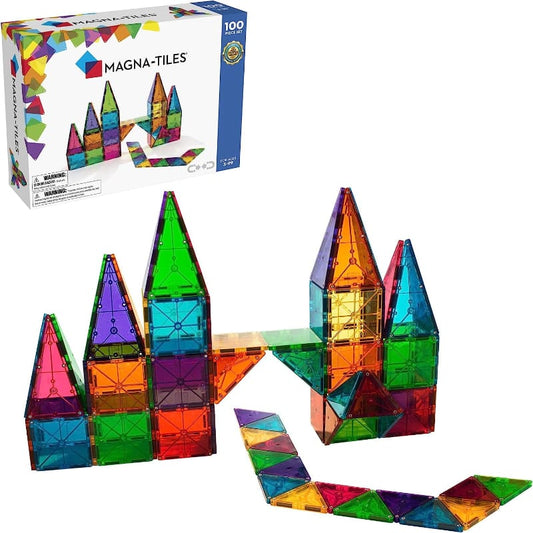 Valtech Magnetic Building Sets Magna-Tiles: Clear Colors 100 Piece Set
