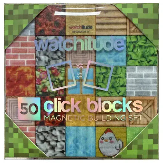 Watchitude Fidget Toys Click Blocks Magnetic Building 50 Piece Set