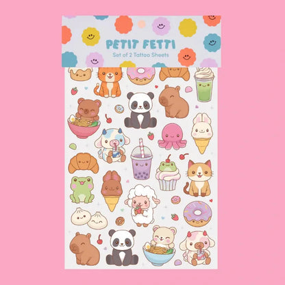 xo Fetti Kawaii Food Animal Temporary Tattoos