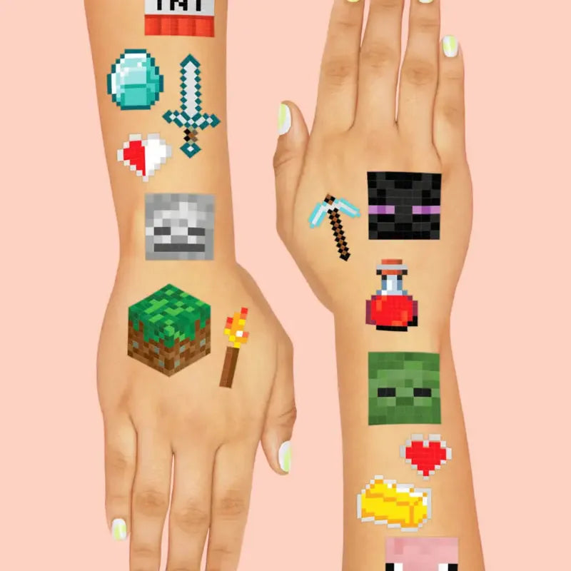 xo Fetti Minecraft Temporary Tattoos