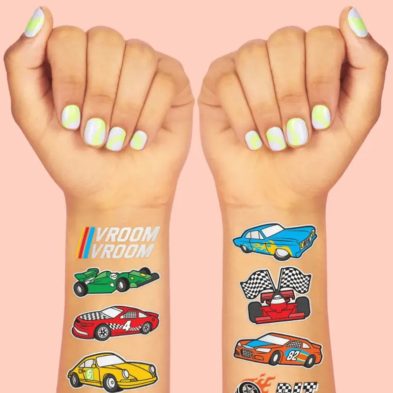 xo Fetti Race Car Temporary Foil Tattoos
